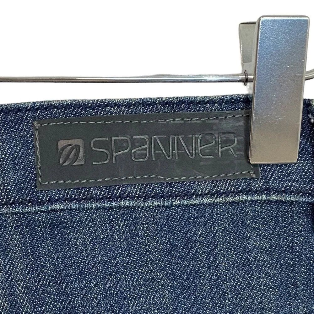 SPANNER JEANS‎ - NWT - SIZE 10 - DARK WASH -HIGH RISE CUT BOOTCUT DISTRESSED B8